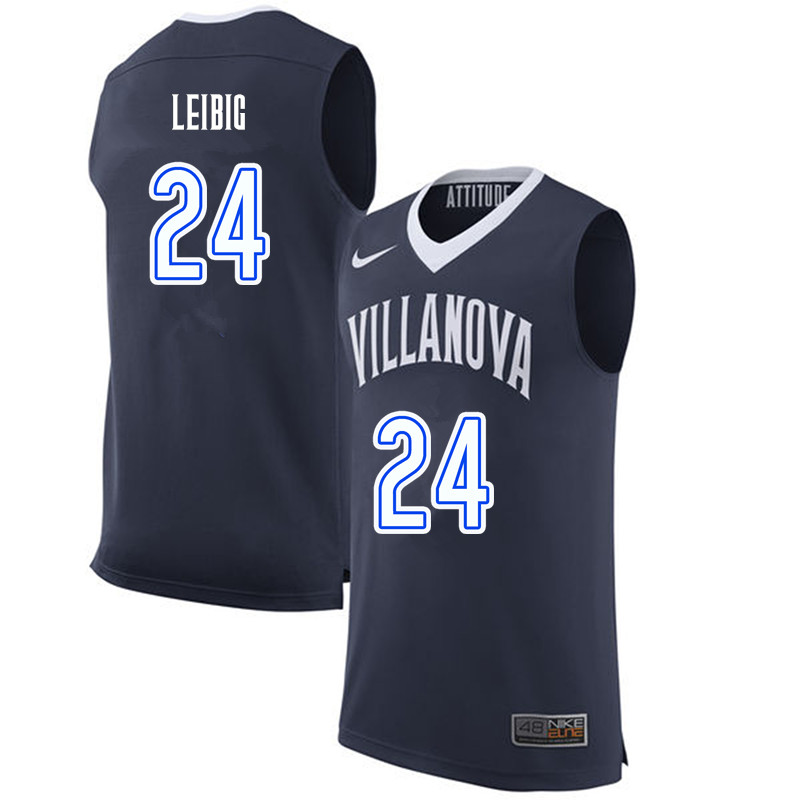 Men #24 Tom Leibig Villanova Wildcats College Basketball Jerseys-Navy